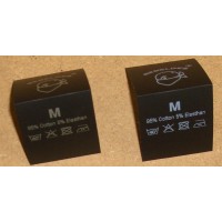 Polyester zwart label 35x35 mm - tot 6 regels