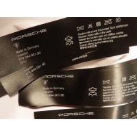 Satijn innaai labels Zwart 35x65 mm
