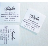 Polyester wit label 30x35 mm