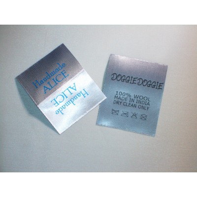 Satin sewing label silver gray 40x50 mm