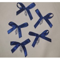 Appliques - labels - bows - blue pearlish