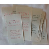 Satin sewing labels ivory 35x65 mm