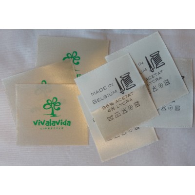 Satin sewing labels ivory 30x40 mm